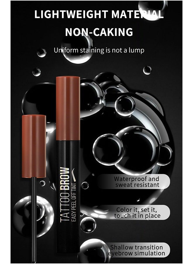 ICVC - Tattoo Brow, Tattoo Peel Off Eyebrow Gel Tint, Semi Permanent Tattoo Brow Peel Off Tint Gel, Easy Peel Off Tin, Last Up to 3 Days, Waterproof and Sweat Resistant, Dark Brown - Image 1