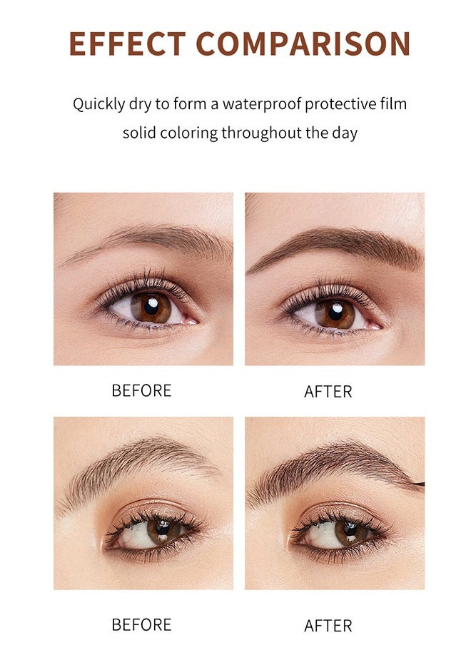 ICVC - Tattoo Brow, Tattoo Peel Off Eyebrow Gel Tint, Semi Permanent Tattoo Brow Peel Off Tint Gel, Easy Peel Off Tin, Last Up to 3 Days, Waterproof and Sweat Resistant, Dark Brown - Image 1