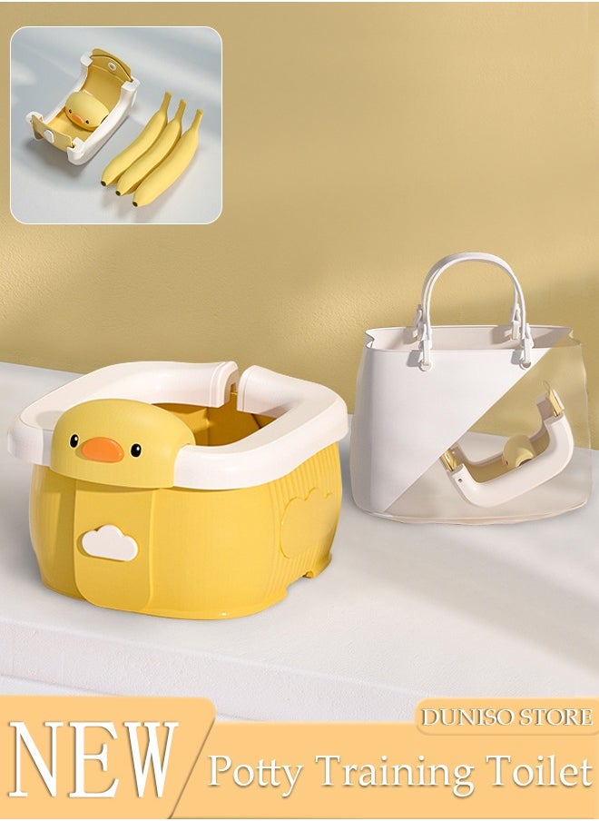 DUNISO Folding Potty Training Toilet for Kids, Folding Car potty with Storage Bags, Travel Potty Chair for Kids, Portable Toilet for Camping Outdoor and Indoor  - Image 1