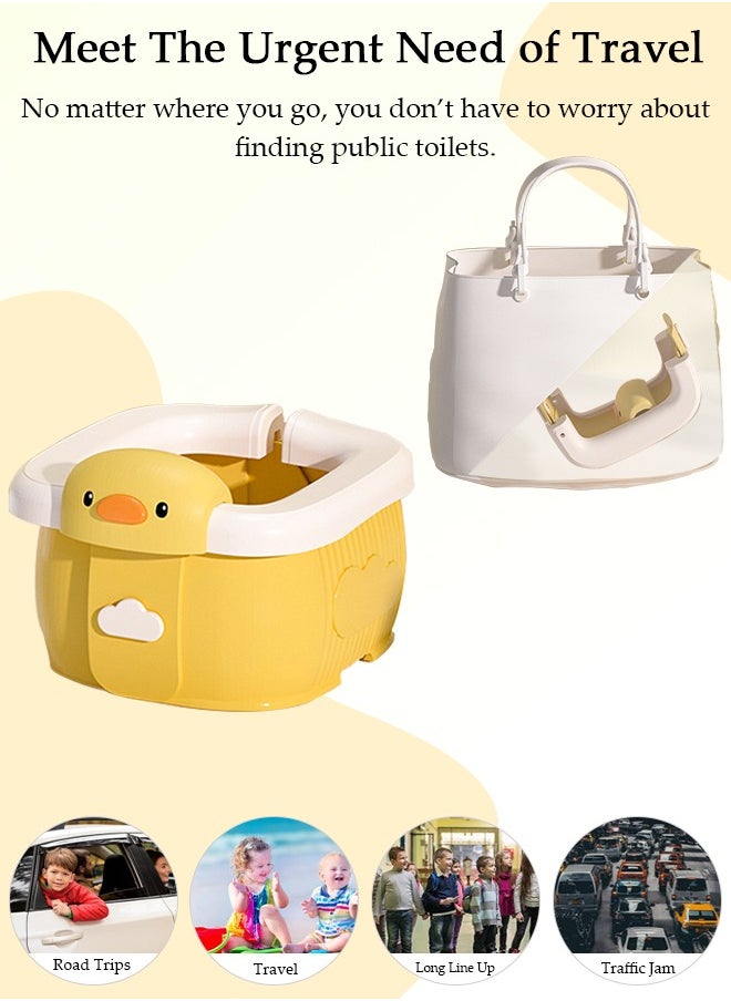 DUNISO Folding Potty Training Toilet for Kids, Folding Car potty with Storage Bags, Travel Potty Chair for Kids, Portable Toilet for Camping Outdoor and Indoor  - Image 3