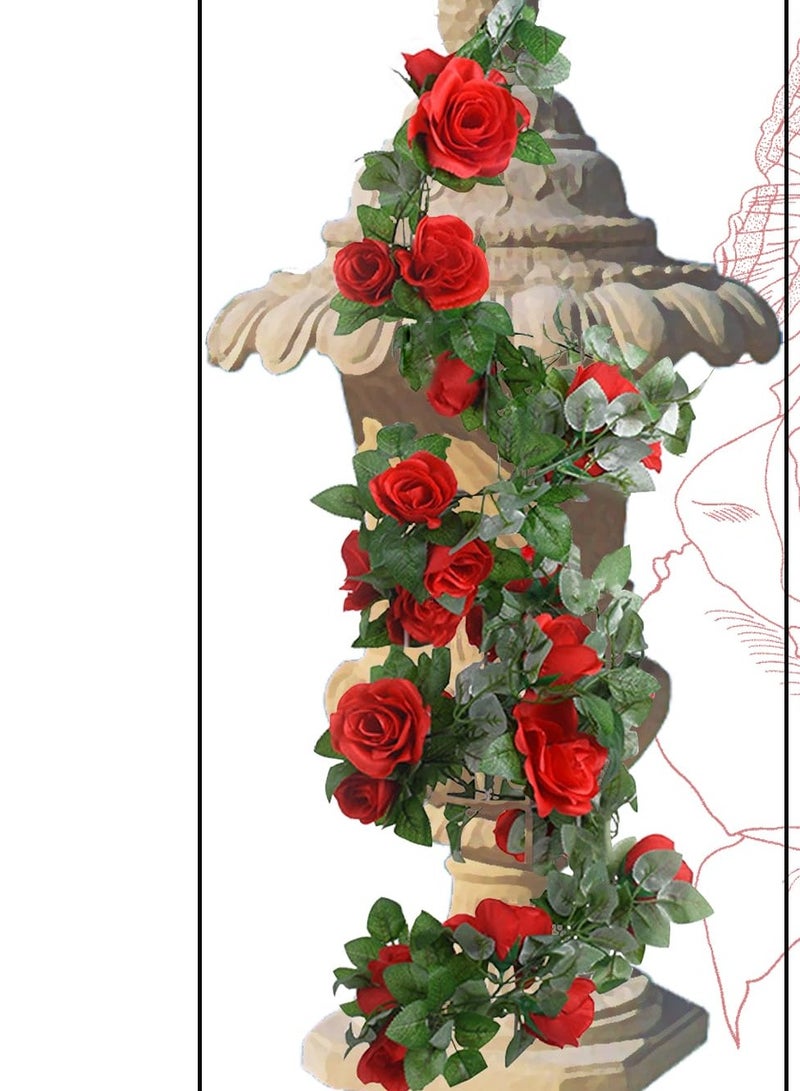 موردلي حزمة واحدة من إكليل ورد صناعي، زهور، نباتات، كرمات، أوراق زهور معلقة لتزيين طاولة حفل الزفاف، قوس حديقة، جدار، غرفة المنزل، ديكور - Image 2