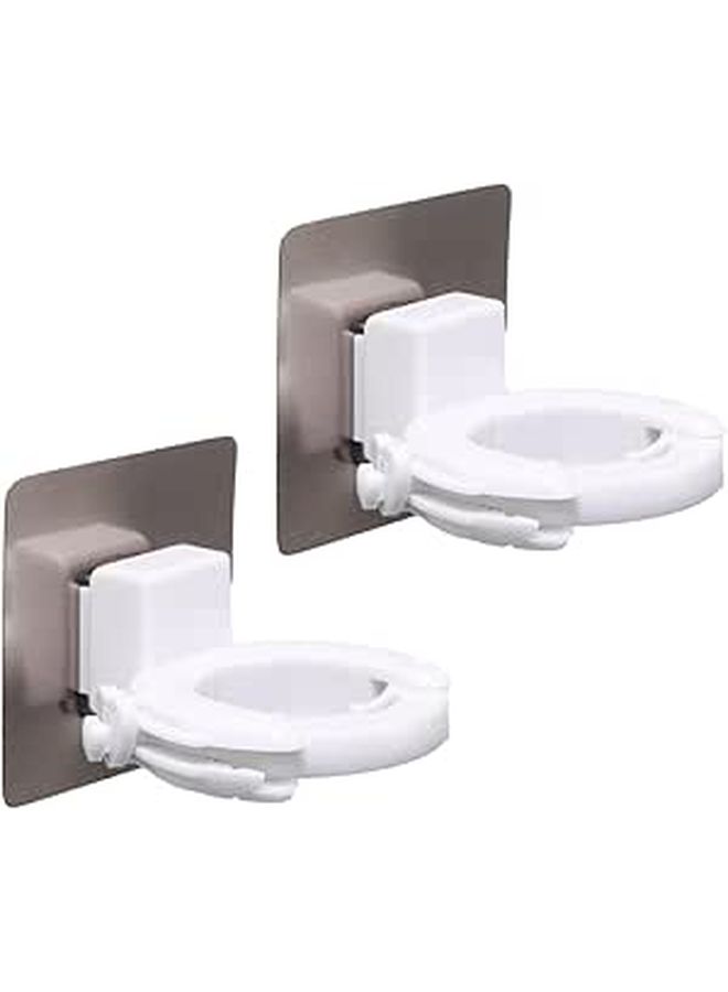 2Pcs Adjustable Wall Mounted Shower Gel Holder For Shampoo Wash Bottles Fits Caps - Image 1