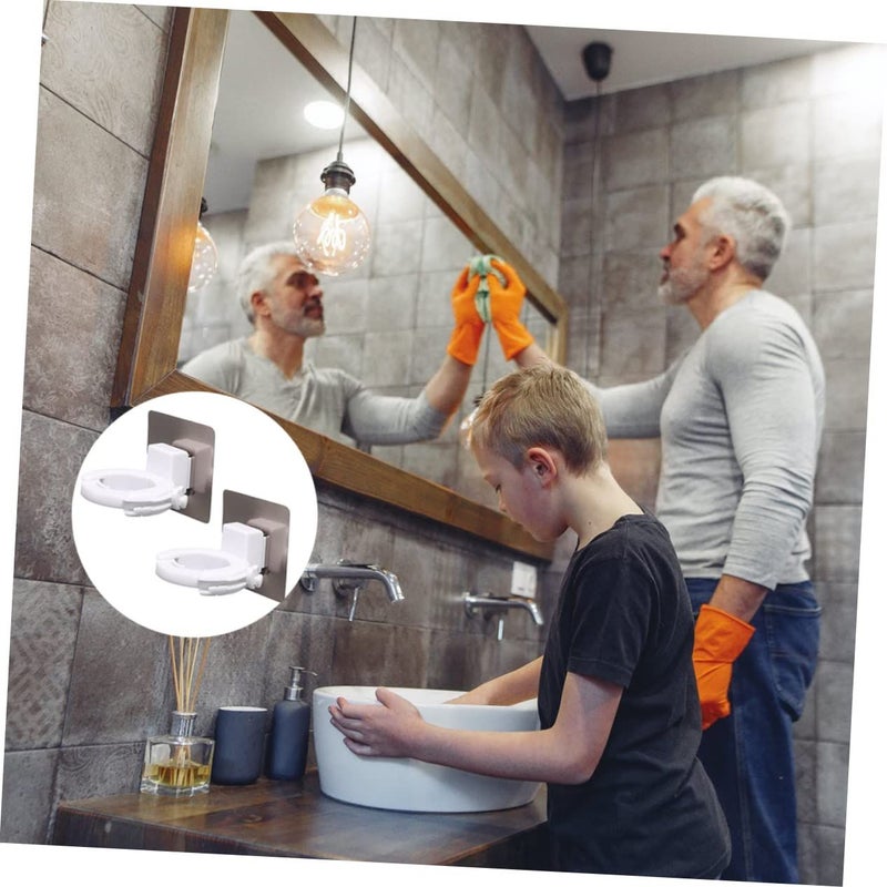 2Pcs Adjustable Wall Mounted Shower Gel Holder For Shampoo Wash Bottles Fits Caps - Image 4