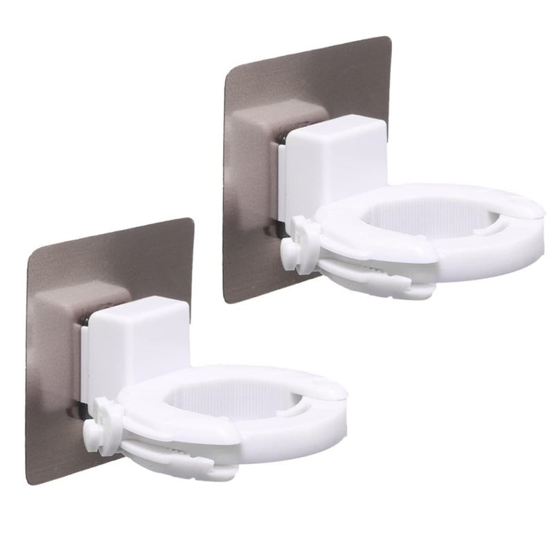 2Pcs Adjustable Wall Mounted Shower Gel Holder For Shampoo Wash Bottles Fits Caps - Image 2