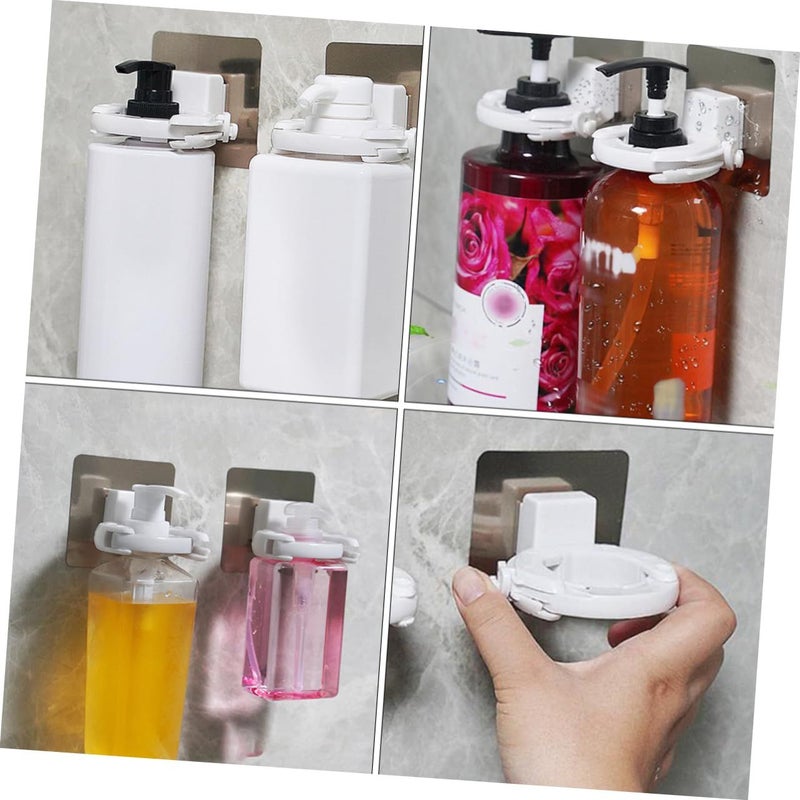 2Pcs Adjustable Wall Mounted Shower Gel Holder For Shampoo Wash Bottles Fits Caps - Image 5