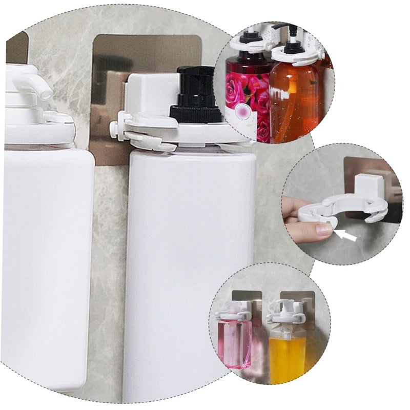 2Pcs Adjustable Wall Mounted Shower Gel Holder For Shampoo Wash Bottles Fits Caps - Image 3