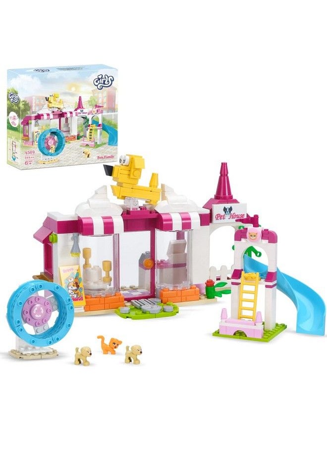 Generic - Girls Friends Pet Building Sets 244 Pieces Doggy Day Care Building Kit, Pet Playground With Slide, Animal Puppy Playset With 2 Dogs And 2 Cats Figures Toy, Education Building Toys Gift For Kid Aged 6+ - Image 1