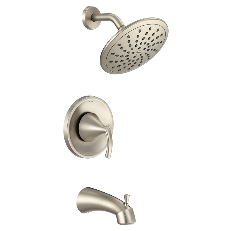Moen T2843EPBN Glyde Tub Shower Faucet System with Rainshower Showerhead without Valve Brushed Nickel