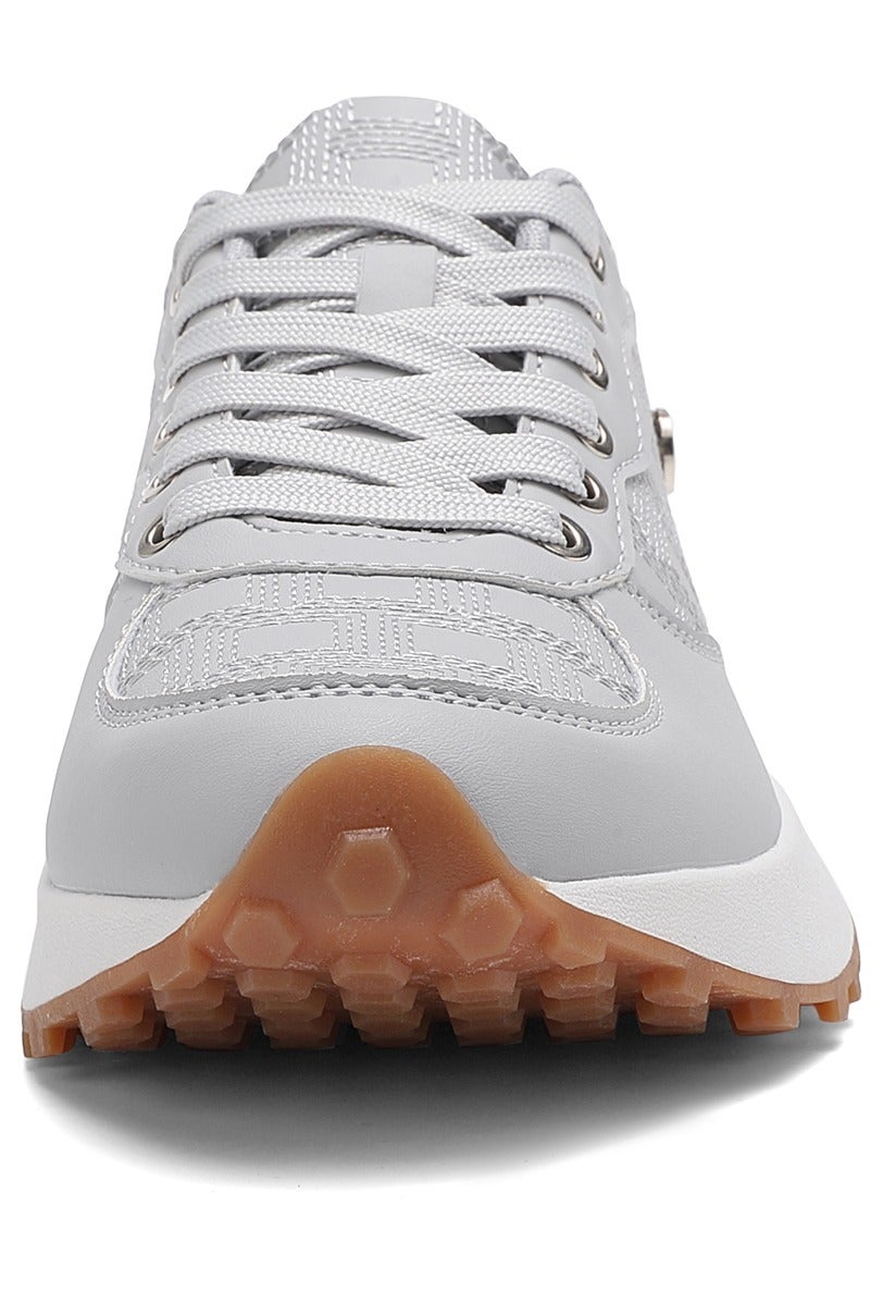 Sky View Women's Platform Fashion Sneakers Retro Classic Trainers Casual Lace-up Stylish Running Walking Shoes - Image 3