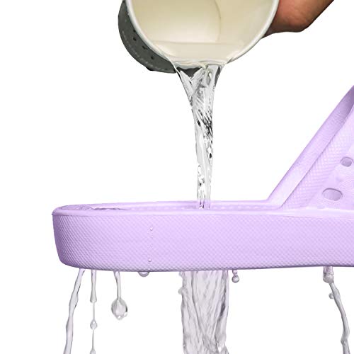 WOTTE Shower Sandals Women Quick Drying Bath Slippers Non Slip Dorm Shoes Size 7 Purple - Image 4