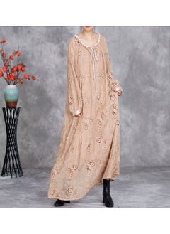 Madam Uniq Lace Embroidered Long Dress with Sleeveless Two-Piece Set - Round Neck  - Image 4