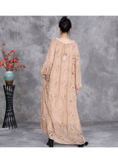 Madam Uniq Lace Embroidered Long Dress with Sleeveless Two-Piece Set - Round Neck  - Image 2