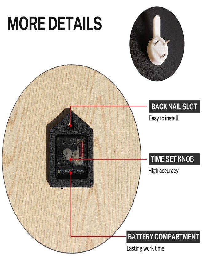 ArtSocket ساعة حائط خشبية من ArtSocket، صامتة بدون صوت تكتكة، بتصميم عصري فاخر بنمط شبكي أحمر وأسود، وخطوط هندسية تجريدية، مناسبة لتزيين المنزل والمطبخ وغرفة المعيشة والمكتب (12 بوصة). - Image 3