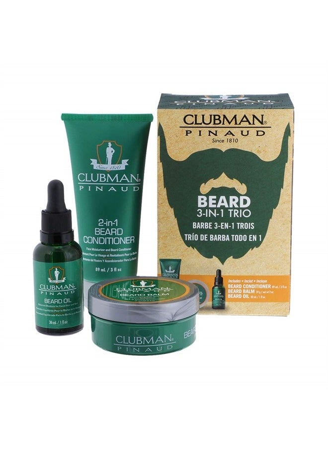 Clubman - Pinaud Beard Kit, includes Beard Conditioner, Beard Balm and Beard Oil - Image 1