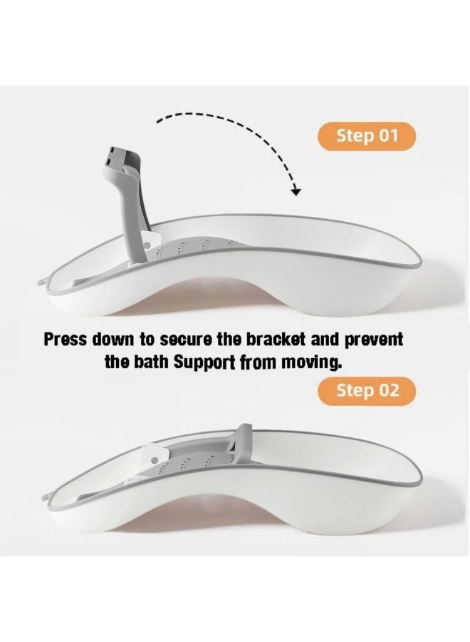 Bukela Baby Bath Support, Foldable Infant Bathtub for Newborn Babies 0-6 Months, Soft Sink Baby Bath Tub (Grey) - Image 4