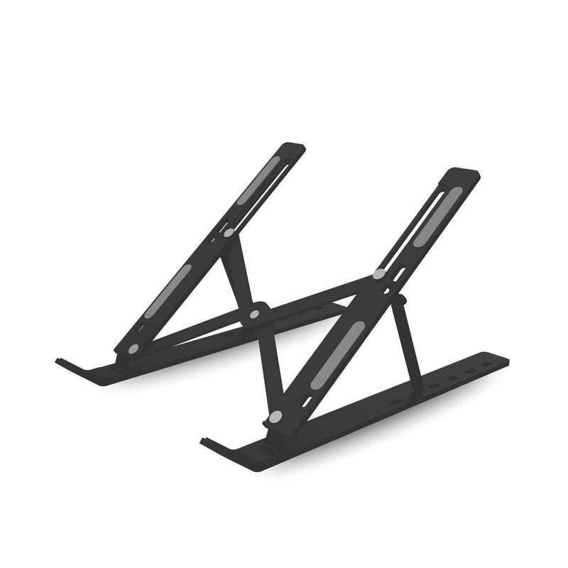 GEONIX Trek T3 Aluminium Ergonomic Laptop Stand | 7 Angles Adjustable Tabletop | Anti Slip Rubber Pads | Foldable | Compatible with Laptops Upto 17 inch (Black) - Image 1