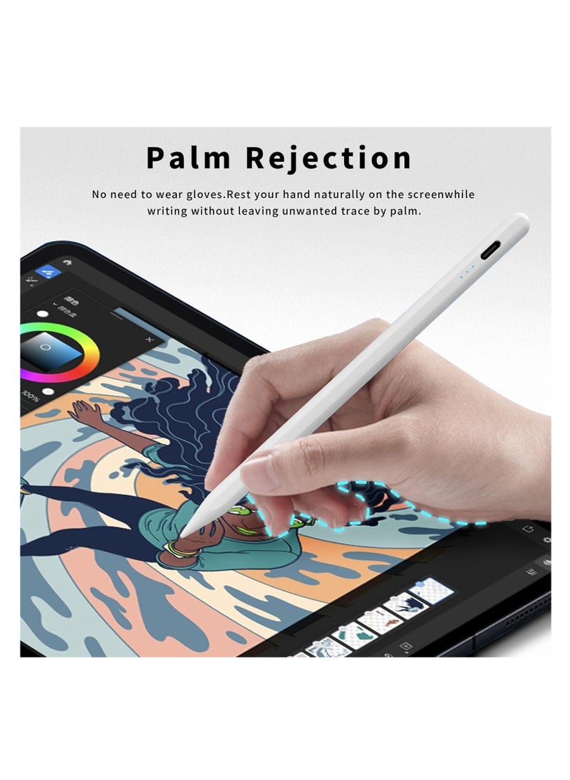 iPad Pen P1 for iPad 10th/9th Generation, iPad Stylus Pen with Upgraded 500mAh Battery | Palm Rejection | Magnetic Adsorption | Tilt Technology | Precision Stylus Pen for iPad 2018-2024  - Image 4