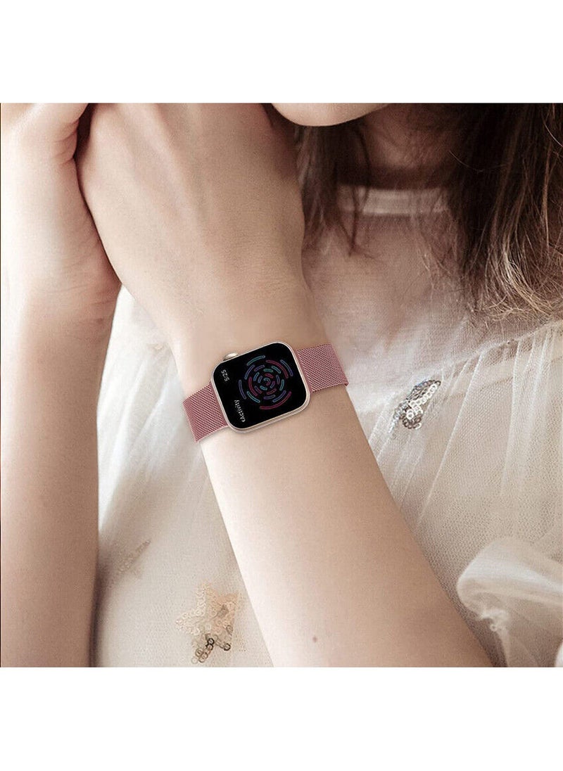 YOMNA Stainless Steel Mesh Band Strap Loop for Apple Watch Series Rose Gold Strap and Blue Strap  - Image 4
