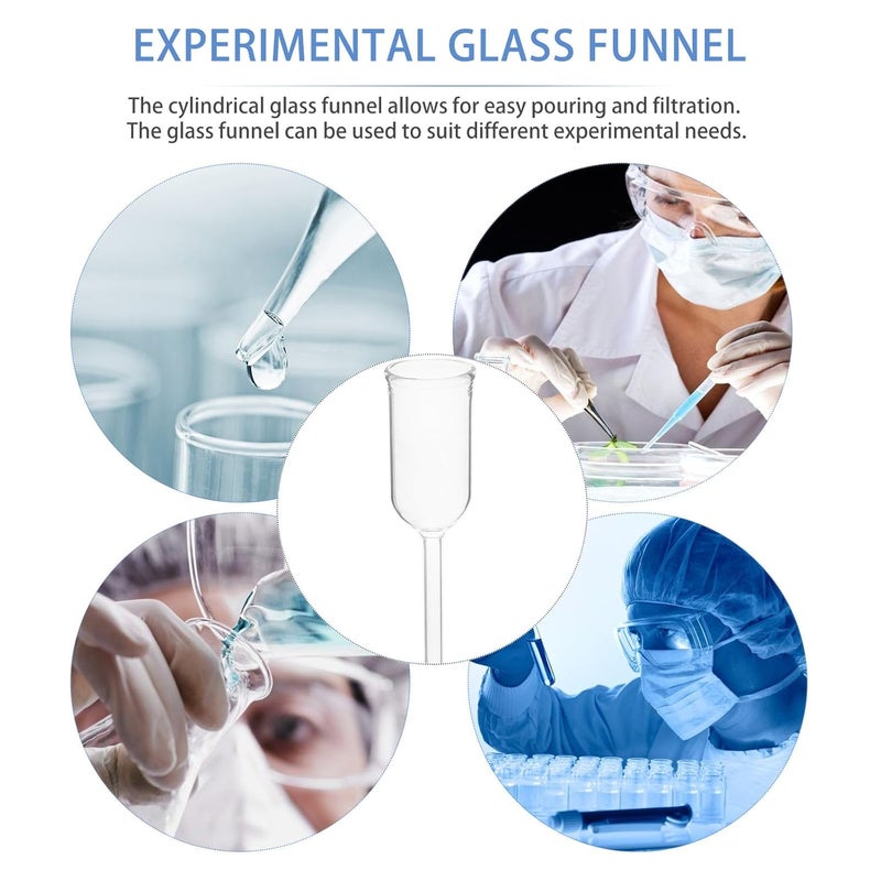 Ciieeo Glass Laboratory Filtration Funnel 32mm Round Bottom Cylindrical Glass Funnel for Chemical Scientific Use and Lab Filtering Supplies - Image 3