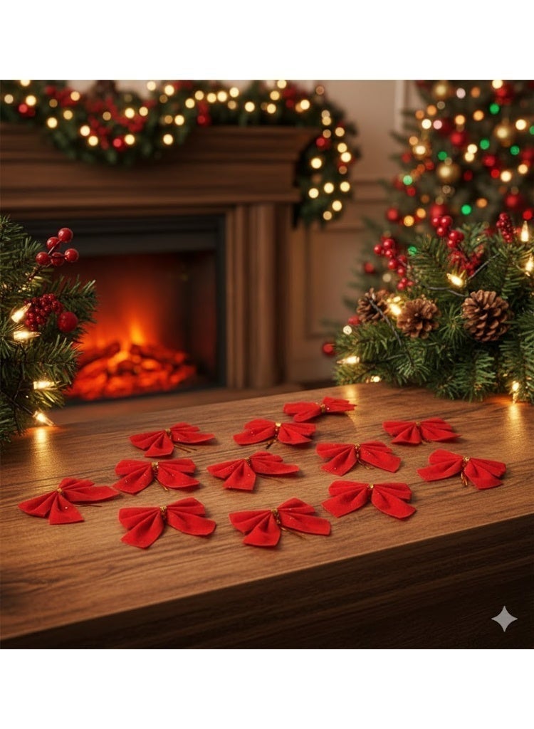 12 pcs. Red Decorative Bow – Elegant Gift Wrap & Home Decoration – Multiple Pack Options - Image 4