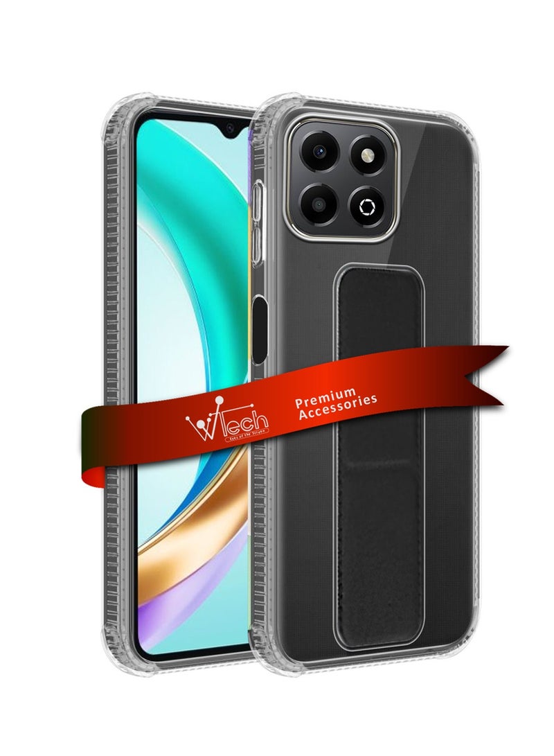 Wtech Honor X6b 4G 2024 TPU Hand Grip Air Pillow Case Cover - Clear/Black - Image 1