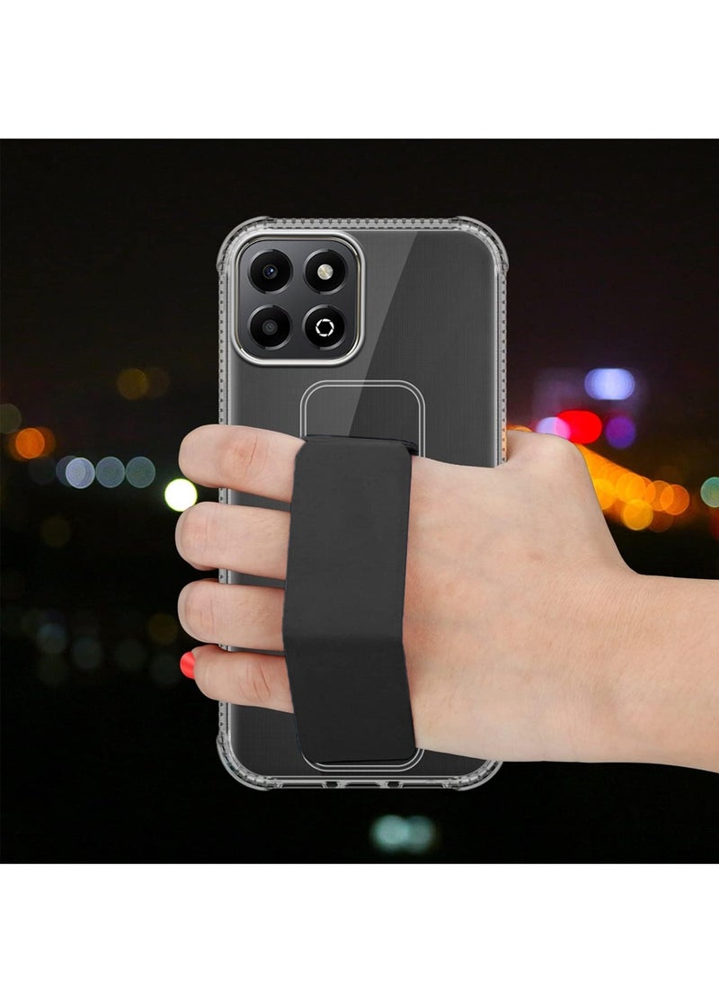 Wtech Honor X6b 4G 2024 TPU Hand Grip Air Pillow Case Cover - Clear/Black - Image 3