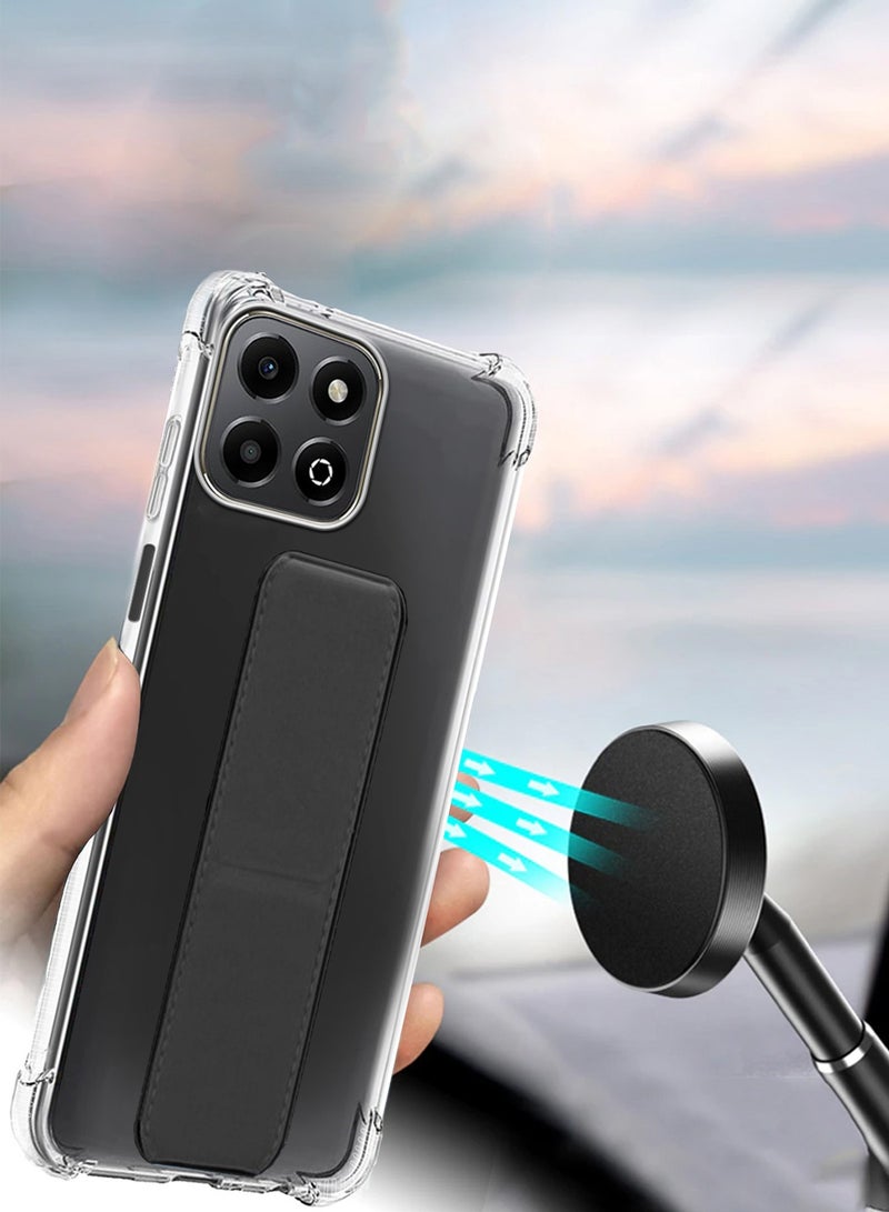 Wtech Honor X6b 4G 2024 TPU Hand Grip Air Pillow Case Cover - Clear/Black - Image 4