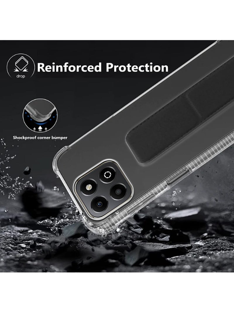 Wtech Honor X6b 4G 2024 TPU Hand Grip Air Pillow Case Cover - Clear/Black - Image 5