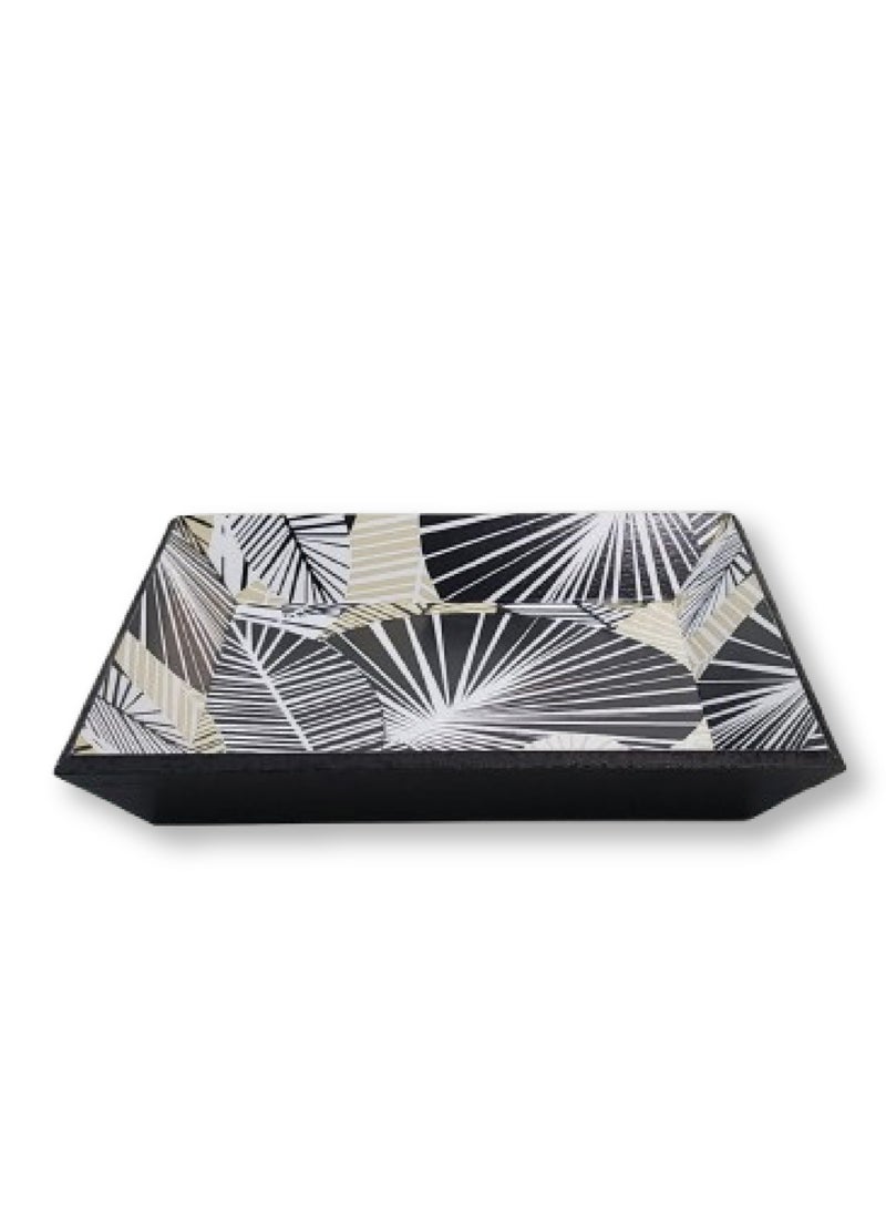 Elegant Wooden Serving Plate with a Geometric Palm Leaf Pattern (30×30x5 cm) – Perfect for Serving Food with Style and Natural Elegance - Image 2