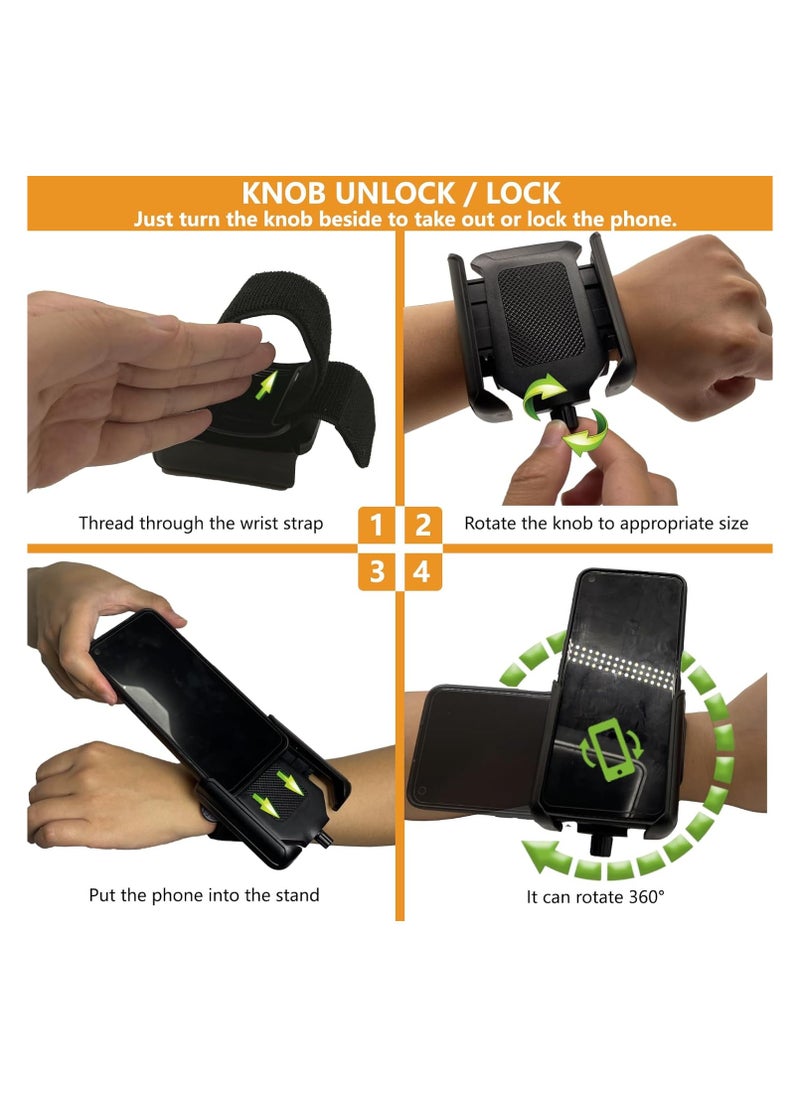 SYOSI - Phone Armband Holder, Running Armband Phone Holder, 360°Rotatable, Fits All 4-7Inch Smartphones, Easy to Install & Remove, 2-in-1 Wristband or Armband, Use for Running, Walking, Hiking & Biking - Image 1
