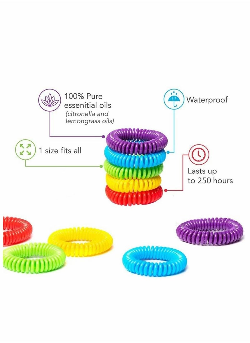 KASTWAVE - 10 قطع سوار طارد البعوض، طبيعي بالكامل خالي من DEET، أشرطة مضادة للحشرات، تبعد الذباب، مقاومة للماء، أساور طاردة للبعوض آمنة للبالغين والأطفال - Image 1