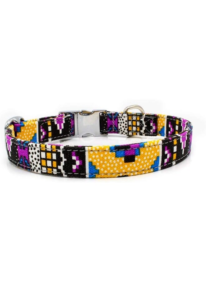 PETSARY | Soft & Comfy Bohemia Flower Print Dog Collars  with 1 pcs Pet ID TAG Quick Release Buckle Multi-colored - Image 2