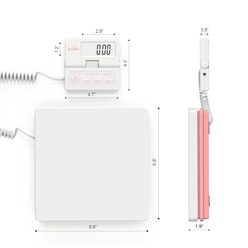 ACNHLI Postal Mail Scales for Shipping, 110LB(50KG) Scale for Package, Three Functions: Tare,Mode and Hold, Individual Flexible Panel,with Manual and Adapter - Image 2