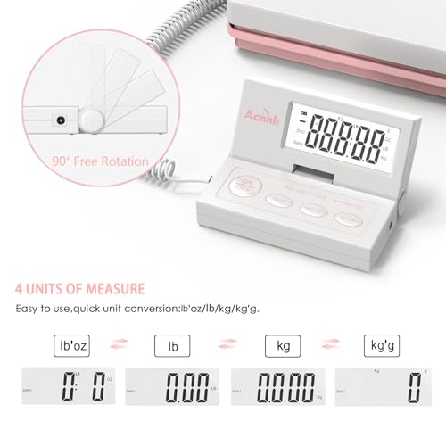 ACNHLI Postal Mail Scales for Shipping, 110LB(50KG) Scale for Package, Three Functions: Tare,Mode and Hold, Individual Flexible Panel,with Manual and Adapter - Image 3
