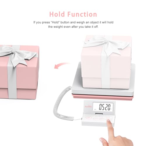 ACNHLI Postal Mail Scales for Shipping, 110LB(50KG) Scale for Package, Three Functions: Tare,Mode and Hold, Individual Flexible Panel,with Manual and Adapter - Image 4