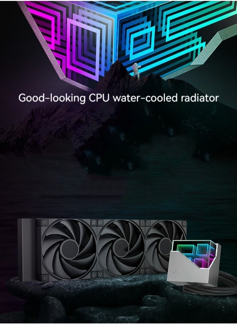M MIAOYAN New Rubik's cube shape 360 all-in-one water-cooled CPU computer host radiator  - Image 2