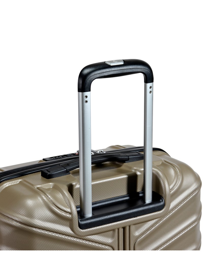 Hard Case Travel Bag Cabin Luggage Trolley TPO Lightweight Suitcase 4 Quiet Double Spinner Wheels with TSA Lock KK30 Gold Champagne
