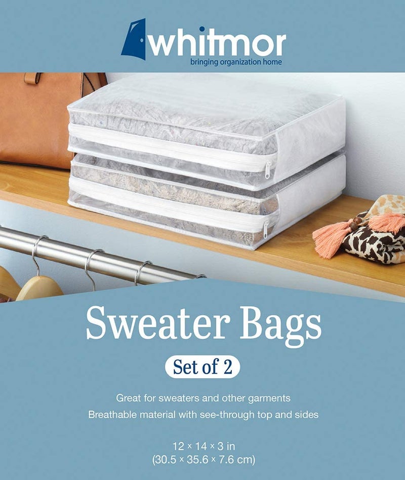 Whitmor Set of 2 Sweater Bag, White, 2 Count (Pack of 1) - Image 5
