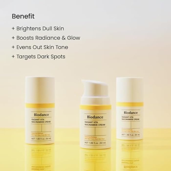 BIODANCE Radiant Vita Niacinamide Cream, Brightening, Dark Spot Correcting Facial Moisturizer, Korean Skincare, Stocking stuffers for teen girls | 1.69 fl.oz, 50ml - Image 4