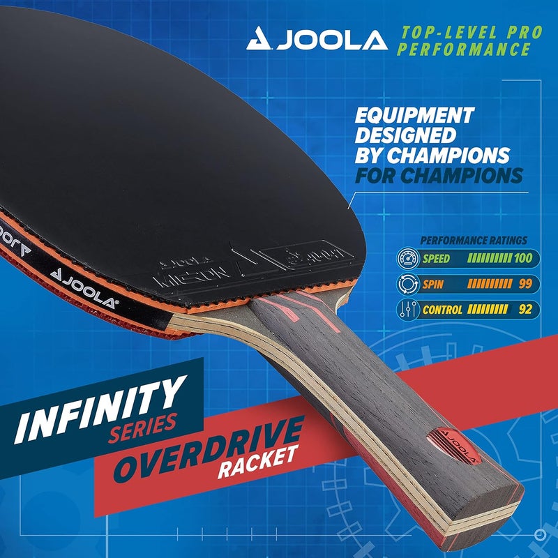 JOOLA Infinity Overdrive - Professional Performance Ping Pong Paddle with Carbon Technology - Black Rubber on Both Sides - Competition Table Tennis Racket for Advanced Training - Extreme Speed - Image 2