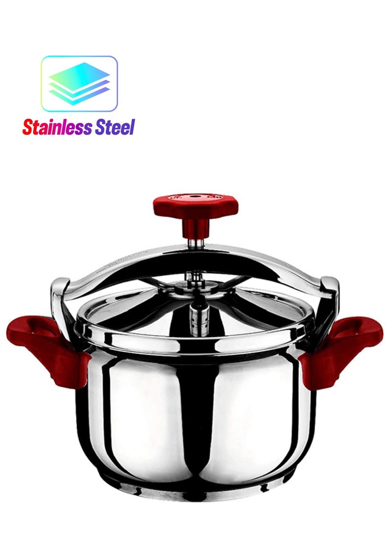 Hascevher Pressure Cooker Armoni Stainless Steel 7L Red  - Image 1