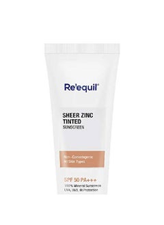 RE' EQUIL Sheer Zinc Tinted Sunscreen 50g SPF 50 PA+++ 100% Mineral Sunscreen Cream  - Image 2