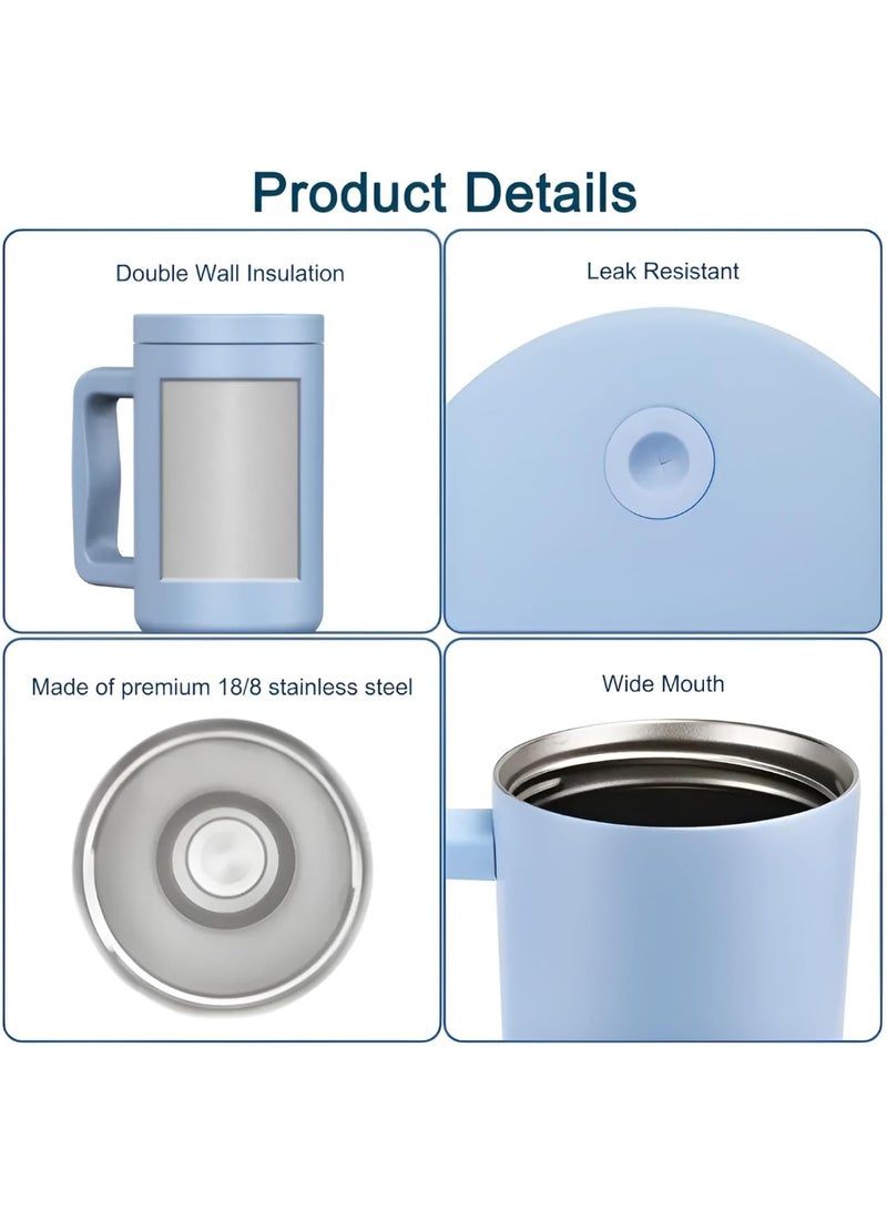 كوب معزول مفرغ من الهواء سعة 1200 مل مع غطاء وقشة للماء والشاي المثلج أو القهوة - Image 3