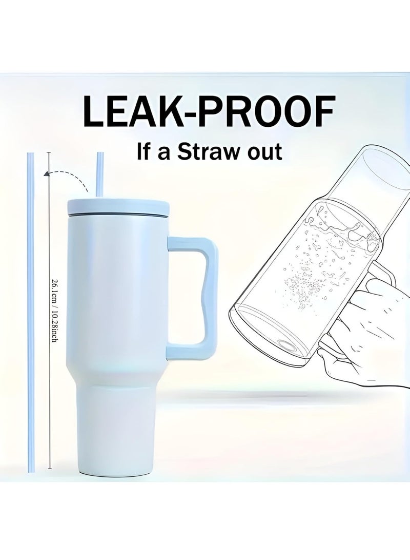 كوب معزول مفرغ من الهواء سعة 1200 مل مع غطاء وقشة للماء والشاي المثلج أو القهوة - Image 2