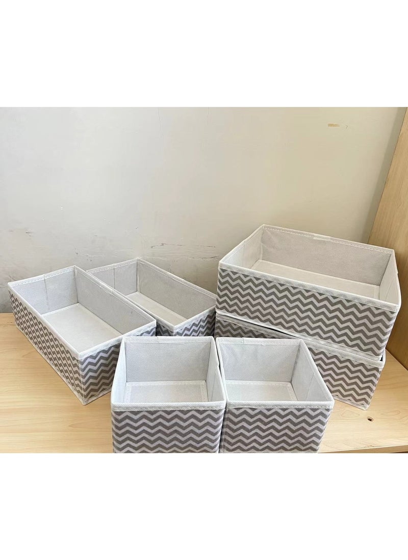 Generic Non-Woven Fabric Underwear Storage Box 6-Piece Set | Foldable Drawer Organizer for Socks, Bras, and Underwear  - Image 4