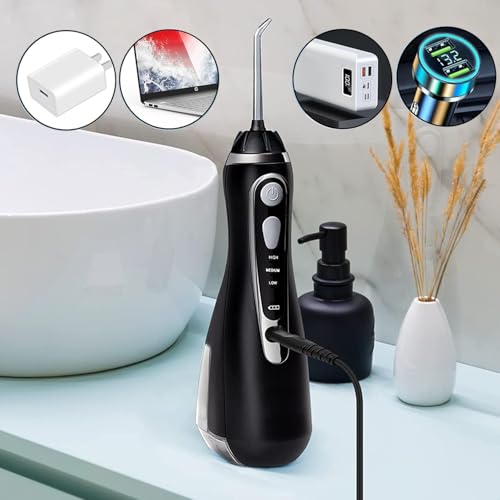 Tonton Replacement Water Flosser Portable Cordless Oral Irrigator USB Charging Cable Charger for Nicwell, Fairywill, Aquasonic, Nicefeel, Oralfree, MOSPRO, Cremax, Tovendor, Hangsun, Insmart, Zerhunt Black - Image 3