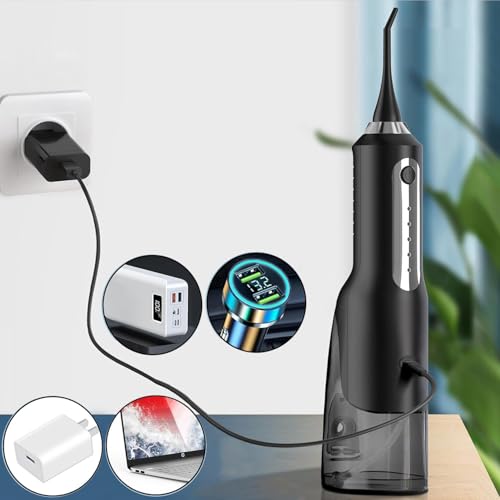 Tonton Replacement Water Flosser Portable Cordless Oral Irrigator USB Charging Cable Charger for Nicwell, Fairywill, Aquasonic, Nicefeel, Oralfree, MOSPRO, Cremax, Tovendor, Hangsun, Insmart, Zerhunt Black - Image 2