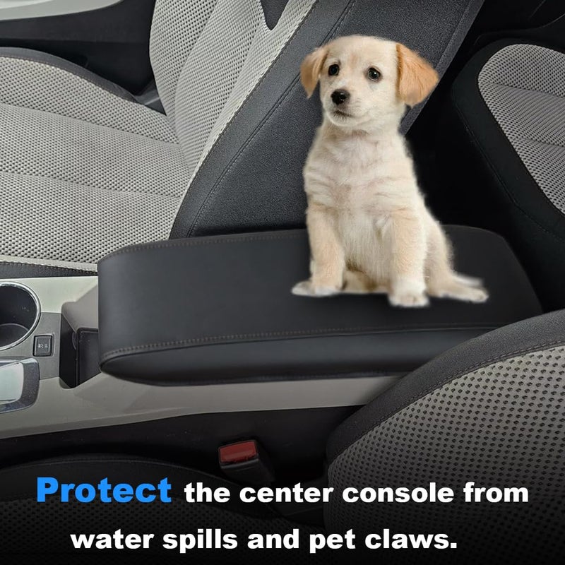 DEYTOP Center Console Cover for Chevy Equinox 2010-2017 Accessories Armrest Cover for GMC Terrain 2010-2017 Accessories Armrest Pad (Black with Black Stitches) - Image 2