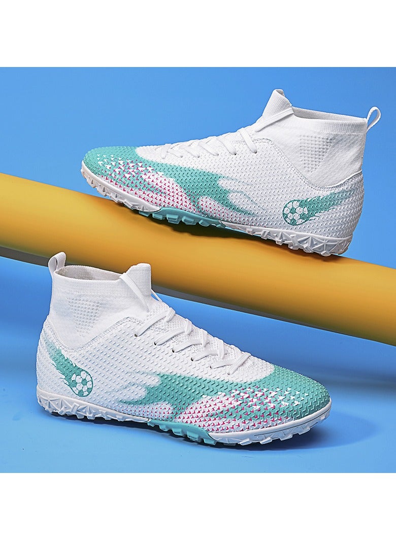 SKT Shiketro Men's and Women's High-Top Soccer Shoes with Short, Non-Slip Spikes for Outdoor Grass Competition Training - Image 4