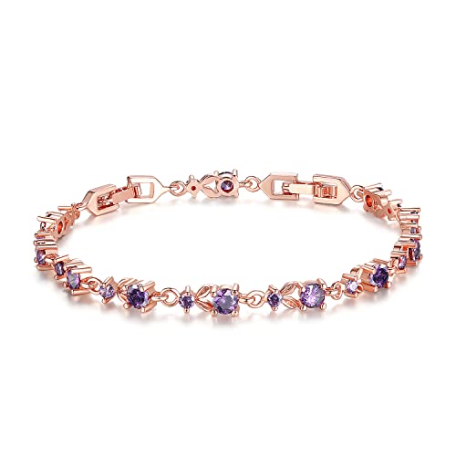 WOSTU 14K Gold Plated 3mm Cubic Zirconia Classic Adjustable Tennis Bracelet |Gold Bracelets for Women |Bride Bracelet for Wedding|Size 6.5-8 Inch - Image 1